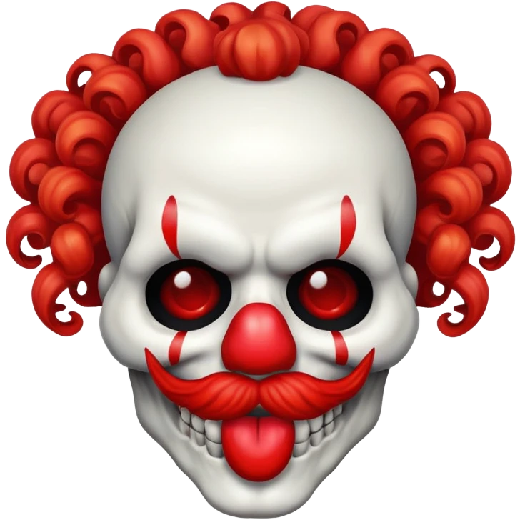 skull with clown nose and hair emoji