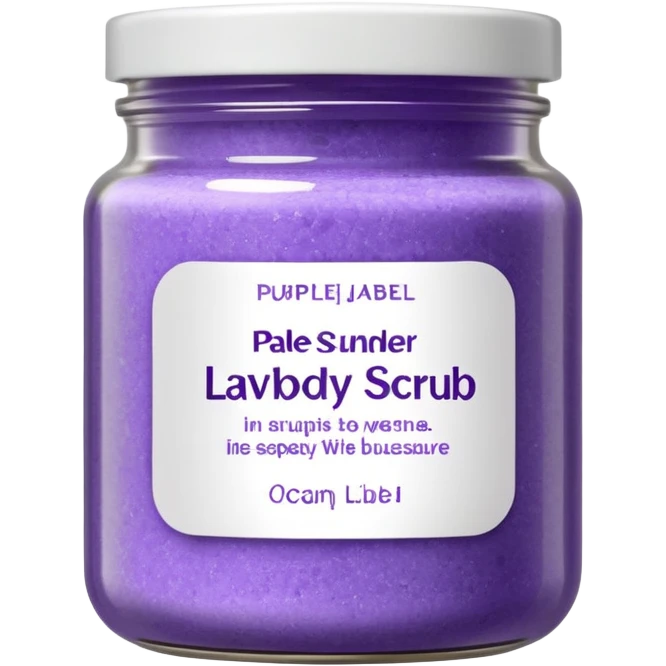 Pale Lavander body scrub inscription emoji