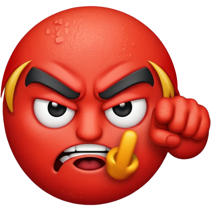 Angry emoji pointing at you emoji