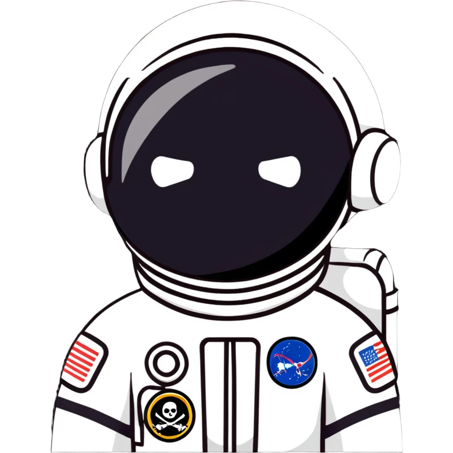 astronaut in space suit with black pirate eyepatch emoji