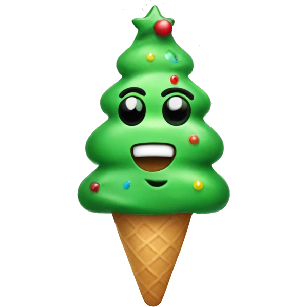 Christmas tree ice cream emoji