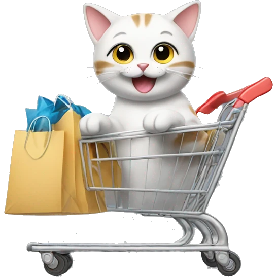 happy cat on a shopping spree emoji