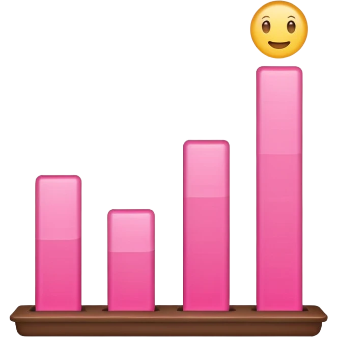 Bar chart pink emoji make realistic emoji