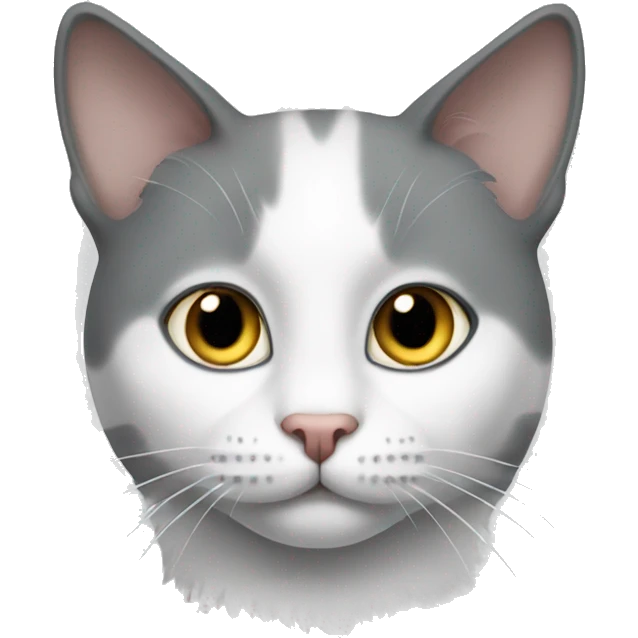 Grey and white cat emoji