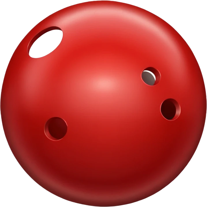 red bowling ball with 3 holes emoji