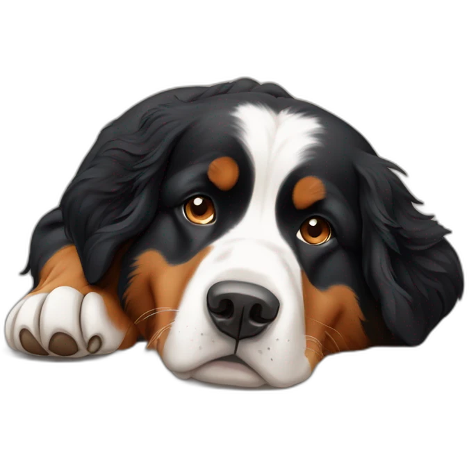 Bernese Mountain Dog laying down emoji
