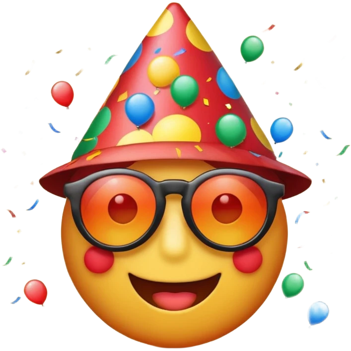 alarm clock, sunset MORE SUNSET PARTY. Don't put a person there. Default emoji face. Add sunglassess and party thingy and confetti emoji