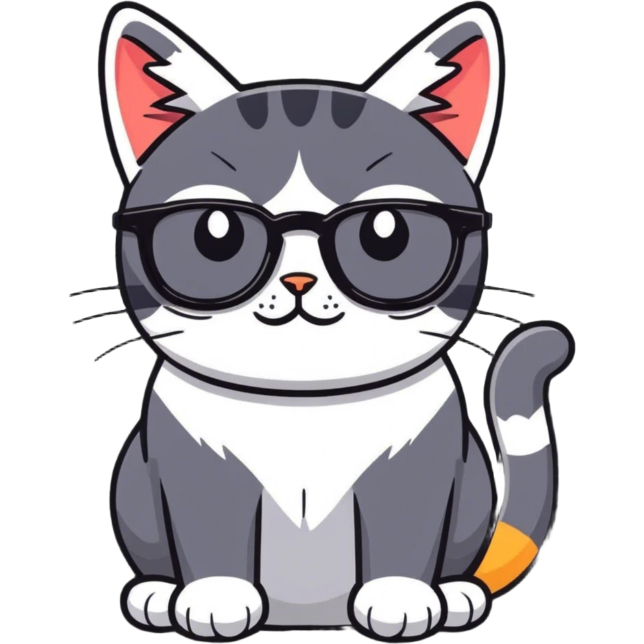 Cat wearing glasses ￼ emoji