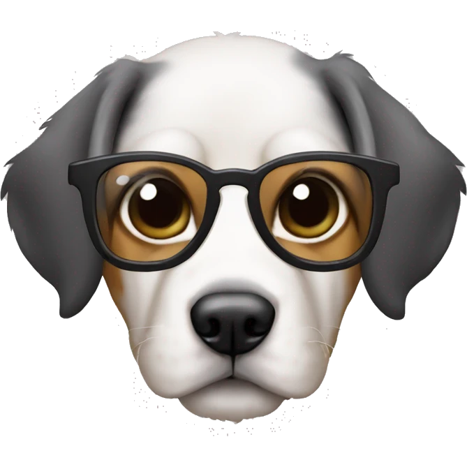 Perrito con lentes emoji