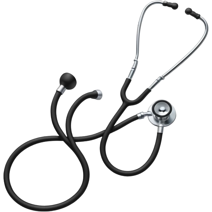 A classic stethoscope with rubber tubing and chrome chestpiece emoji
