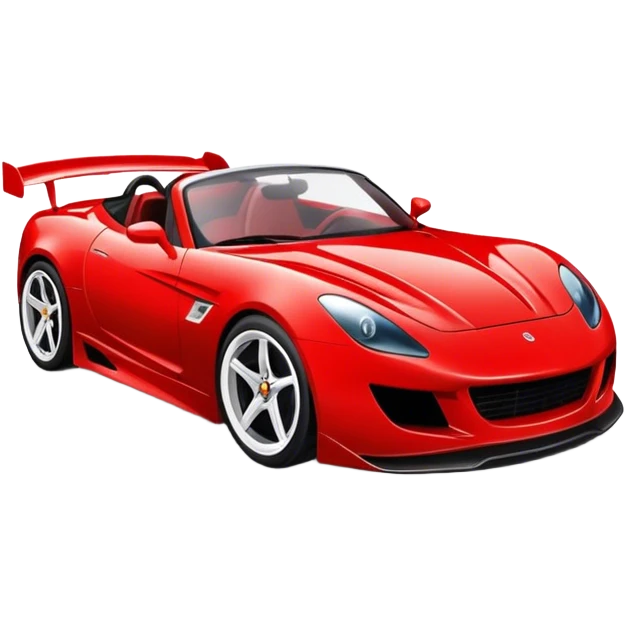 RED CAR WITH SPOILER AND WHITE MAGS emoji