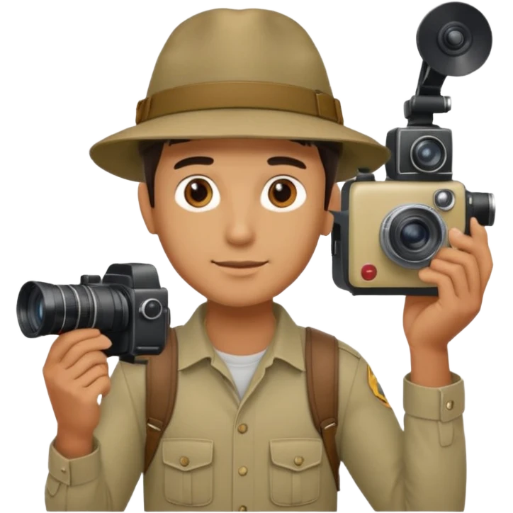 man single large film Camera ,on his shoulder emoji
