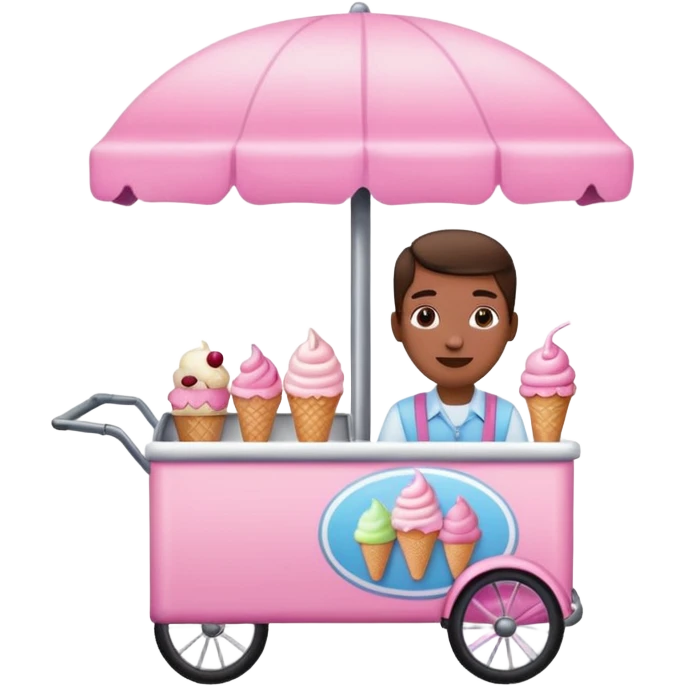 Vendor + pink cart,Ice Cream Vendor. emoji