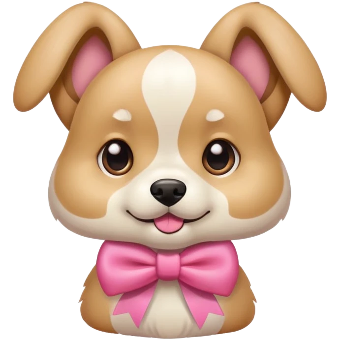dog with pink bow playful expression emoji
