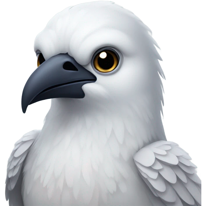 white raven with  hearts in eye emoji