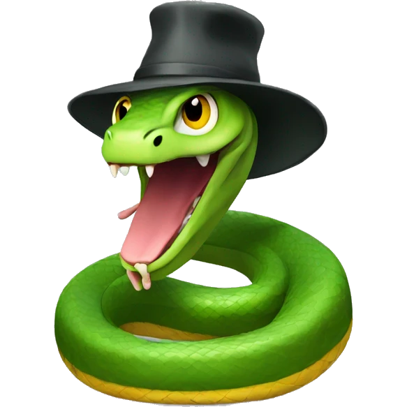 Snake with a hat emoji