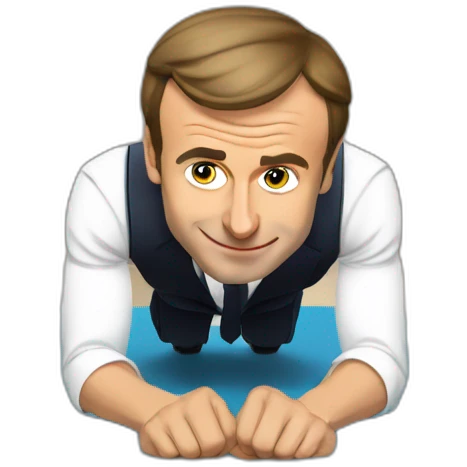 emmanuel macron doing push ups emoji
