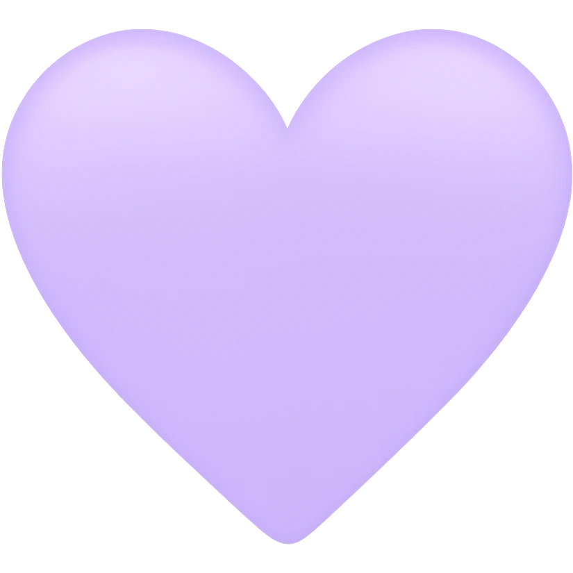 a lighter purple heart in emoji style, more rounded, less pointy emoji