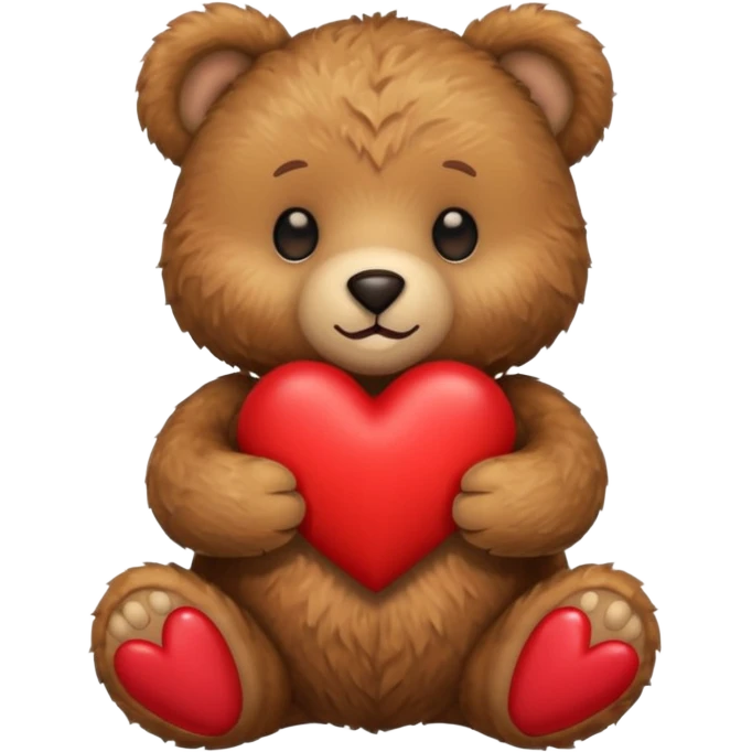 Teddy bear holding love emoji