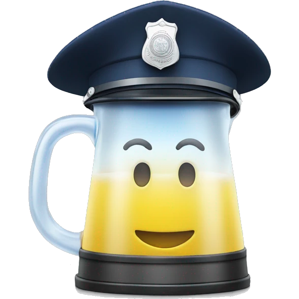 plastic jug on top of police hat emoji