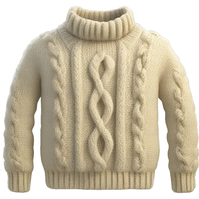 cozy sweater with cable-knit detail emoji