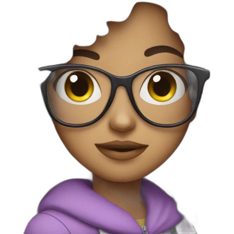 pretty girl with glasses emoji