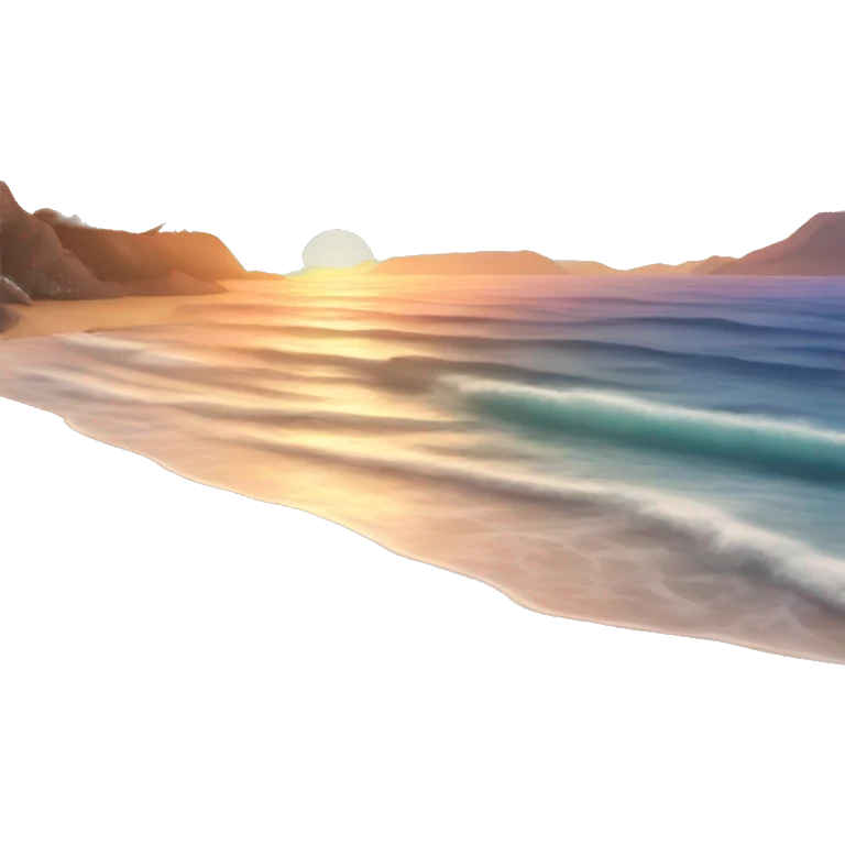 beach and ocean at sunset emoji