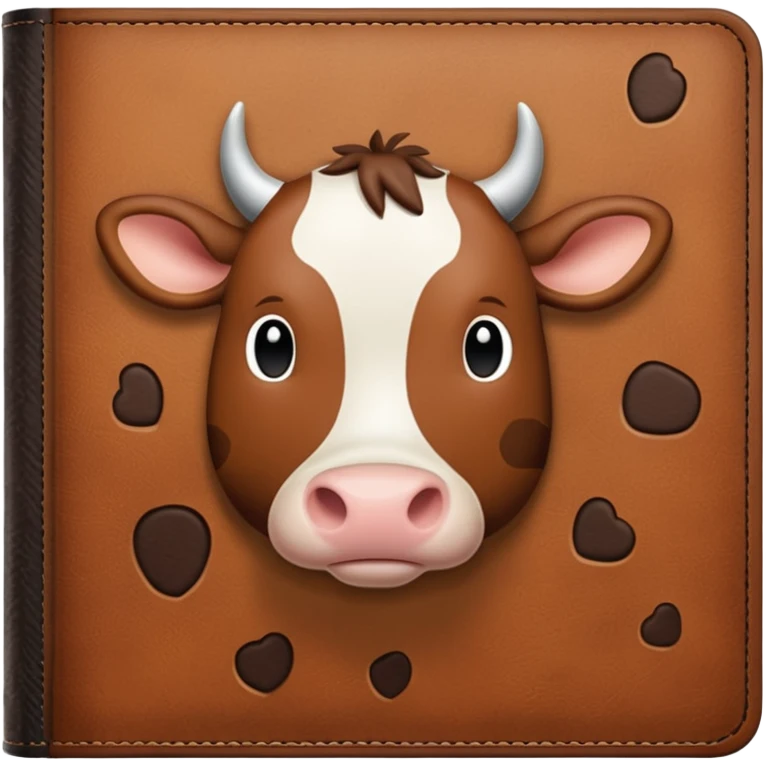 Brown cow print journal emoji