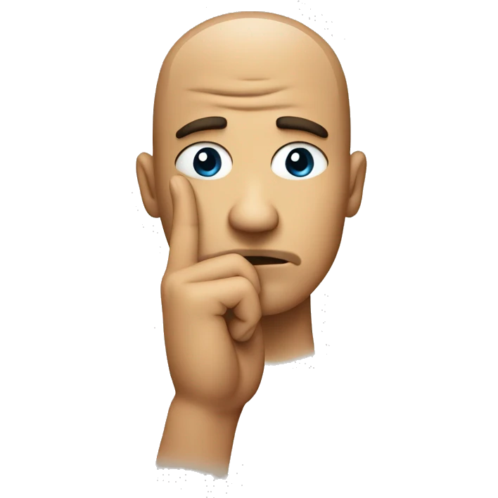 Pensive face with rock on hand gesture emoji