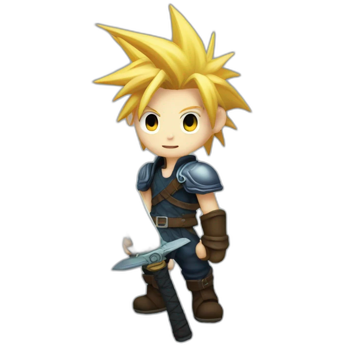 cloud strife with buster sword emoji