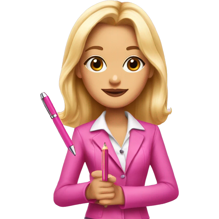elle woods holding pink pen  emoji