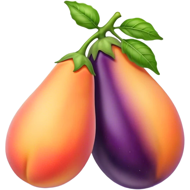 Peach and a egg plant emoji