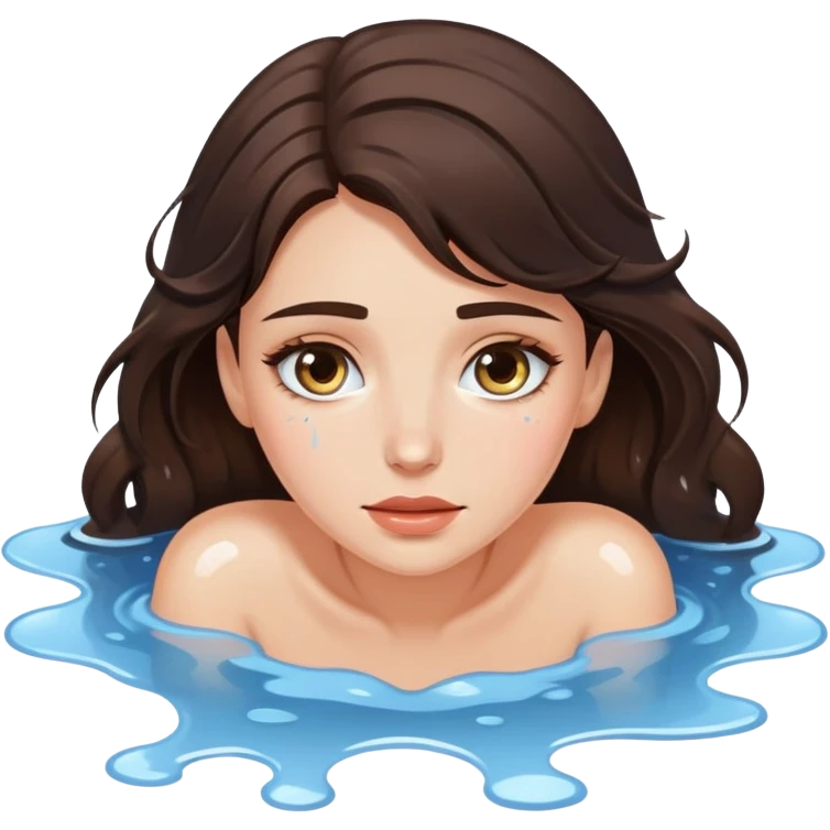 Beautiful brunette Laying in a puddle of tears  emoji