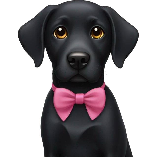 black lab with bow emoji