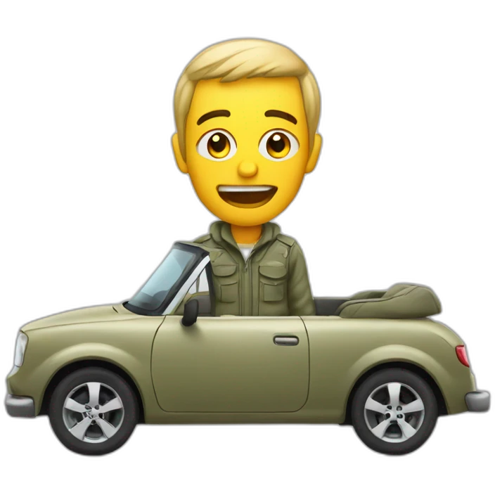 Fatigué dans la voiture emoji