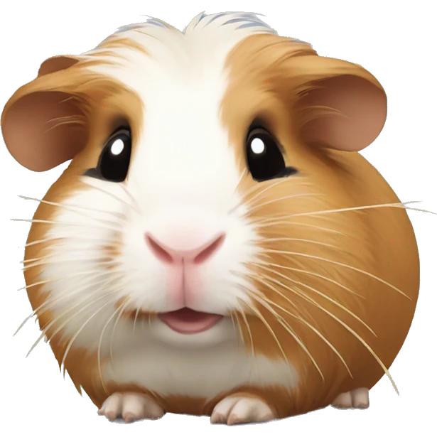 Guineapig with a strand of long grass hay in his mouth emoji