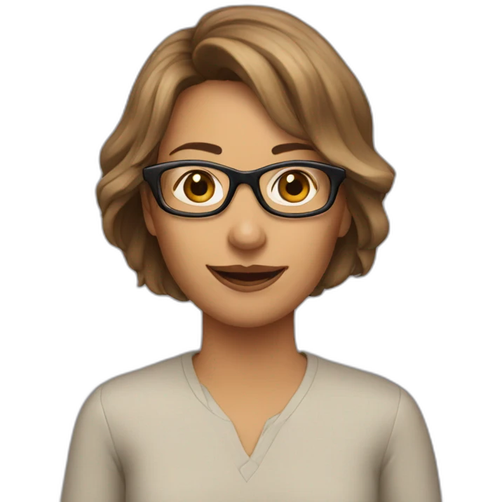 Mam with op glasses emoji