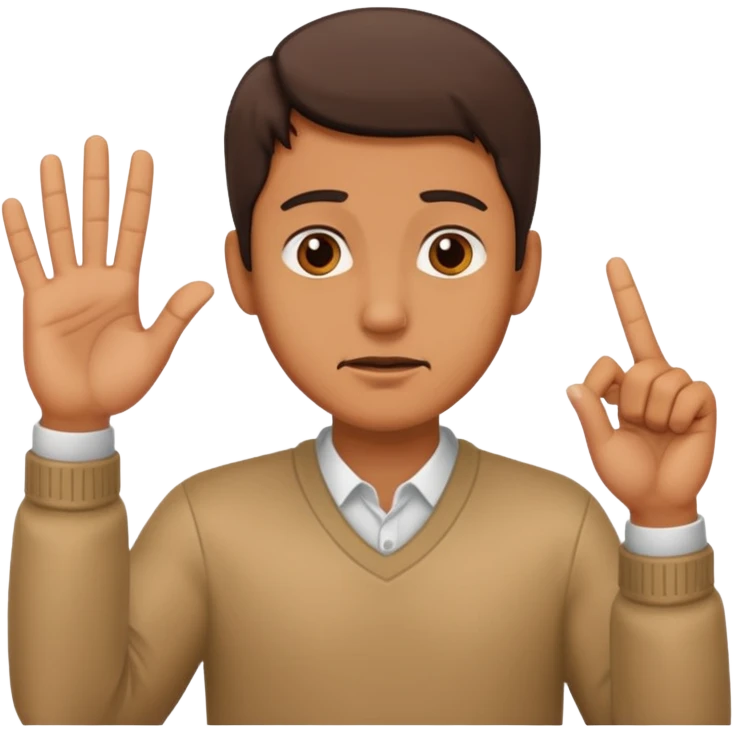 a man making a gesture of denial emoji