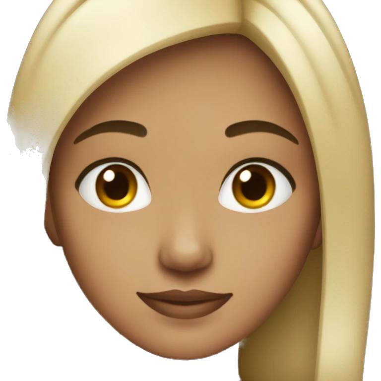 black hair light skin girl looking at me emoji