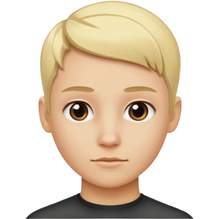 No glasses, blonde hair, left side shaved. emoji