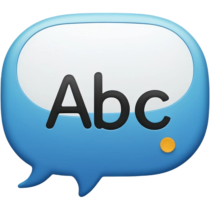 Abc with a speech bubble emoji
