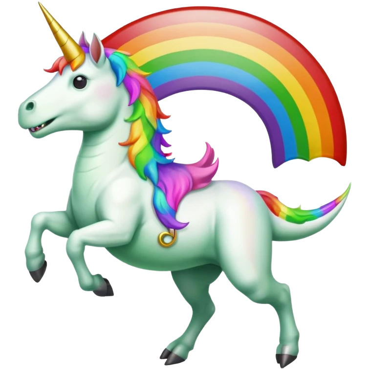 Unicorn riding a T. rex emoji