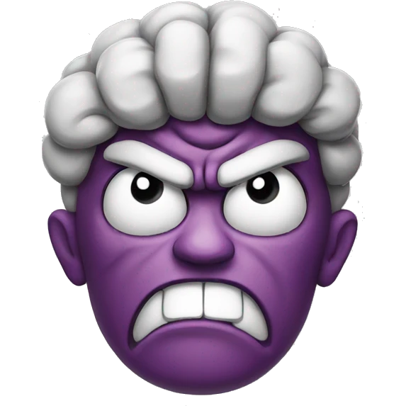 An angry brain emoji