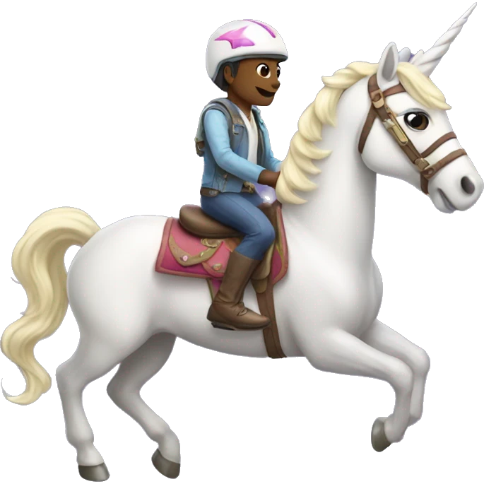 Popcycle riding unicorn emoji