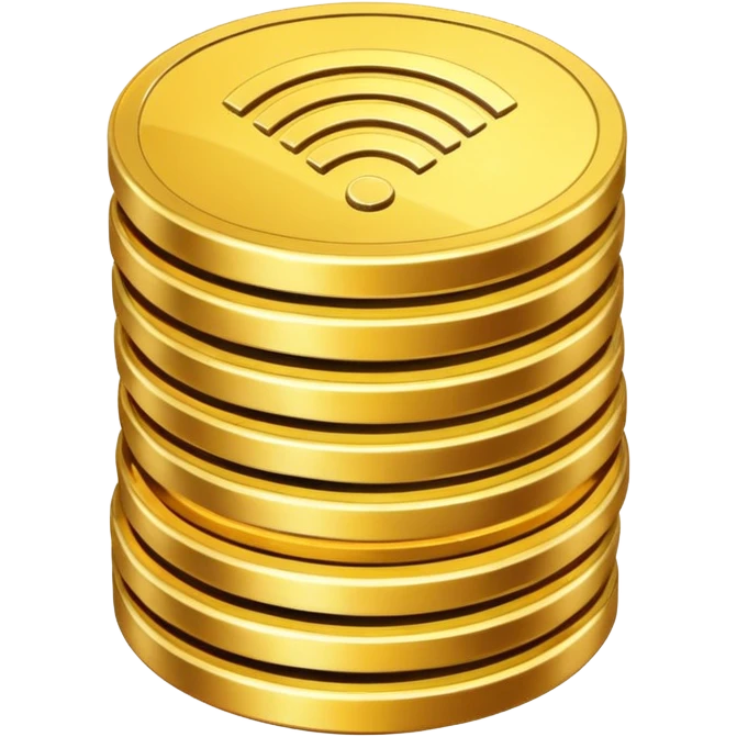 wifi money coin stack emoji