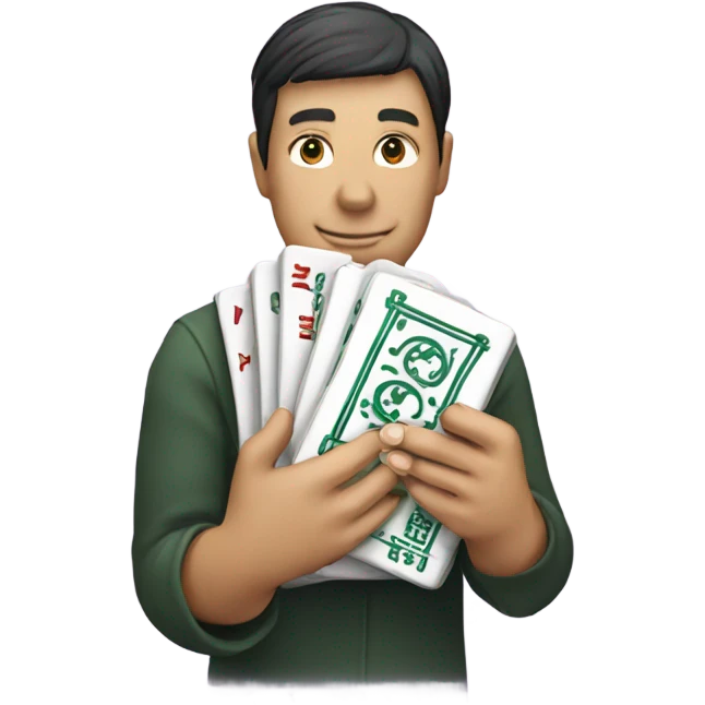 me holding mahjong tile emoji