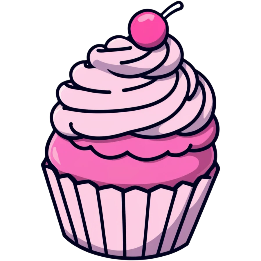 cupcake with pink icing emoji