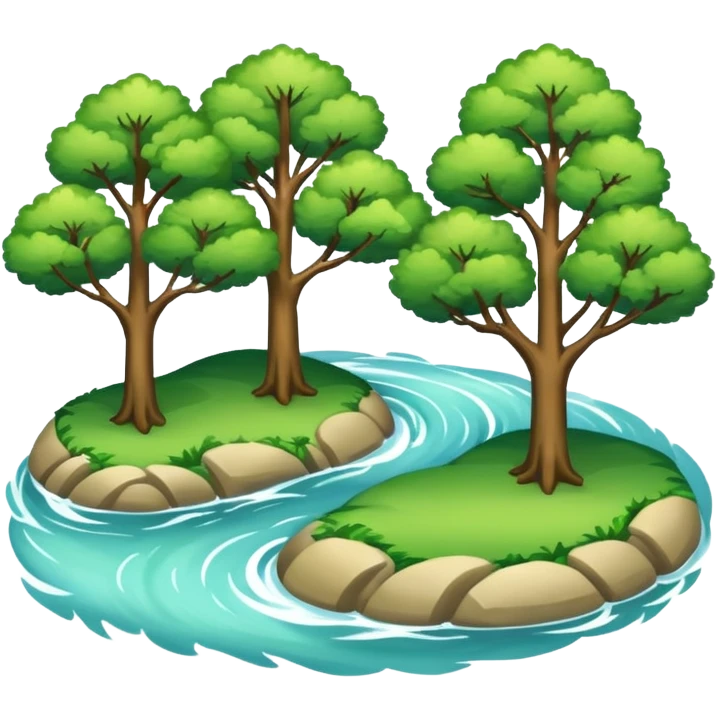 Hangang river with trees, no outline emoji