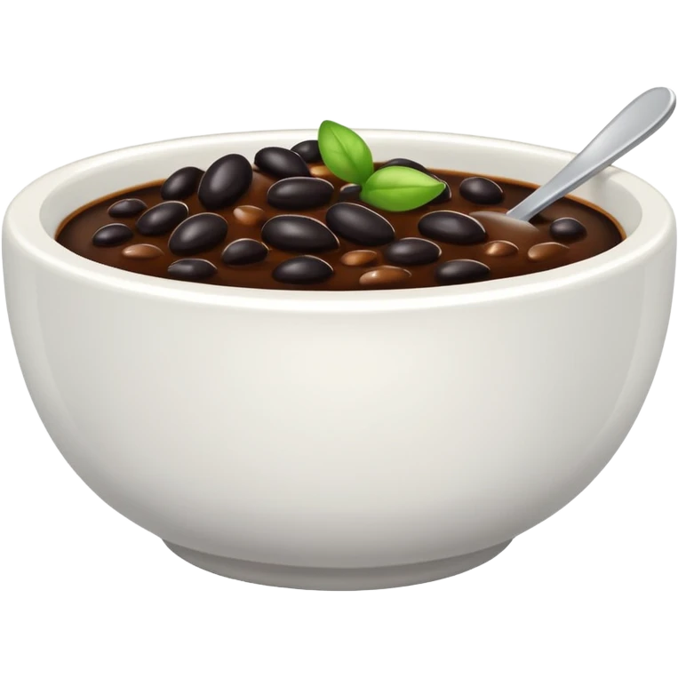 white bowl with thick black bean sauce, shiny emoji