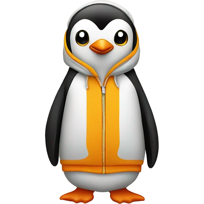 Penguin hoodies yellow and orange emoji
